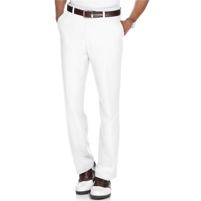 Greg Norman Pantalones deportivos de golf con frente plano para hombre, blanco, 32W x 30L Greg Norman Pantalones