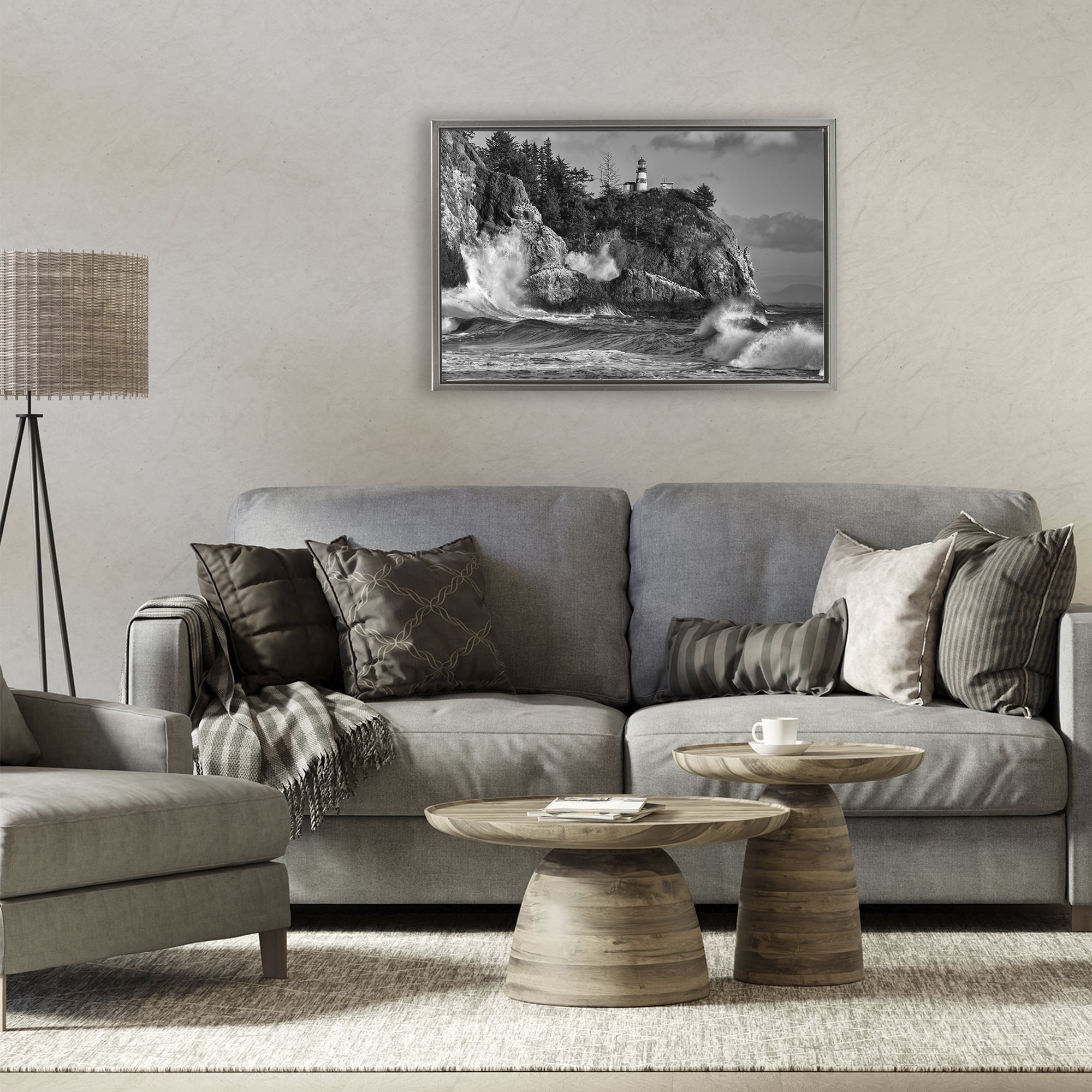 Stupell Industries Rising Tide at Cape Gray Framed Floater Canvas Wall Art, design by Rick Berk