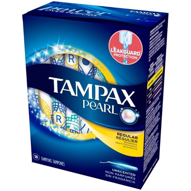 2 Pack Tampax Pearl Tampons Regular Unscented, 8 ea