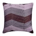 thumbnail image 1 of Funda de almohada color ciruela, con textura y pliegues, color liso, 35 x 35 cm (14 x 14 pulgadas), cuadrada, de seda, moderna, con diseño de chevron y ondas color ciruela., 1 of 5