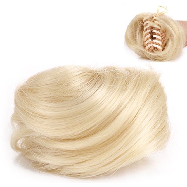 Pièce de Cheveux Chignon Décoiffé à Clipser Extensions de Cheveux à Griffes Queue de Cheval Naturelle Peignes Synthétiques Ajout de Volume Capillaire pour Femmes