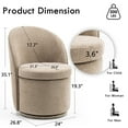 thumbnail image 3 of YOUNIKE Swivel Wingback Vanity Stool, Upholstered Accent Stool, Boucle Fabric Make-up Chair, Coffee, 3 of 20