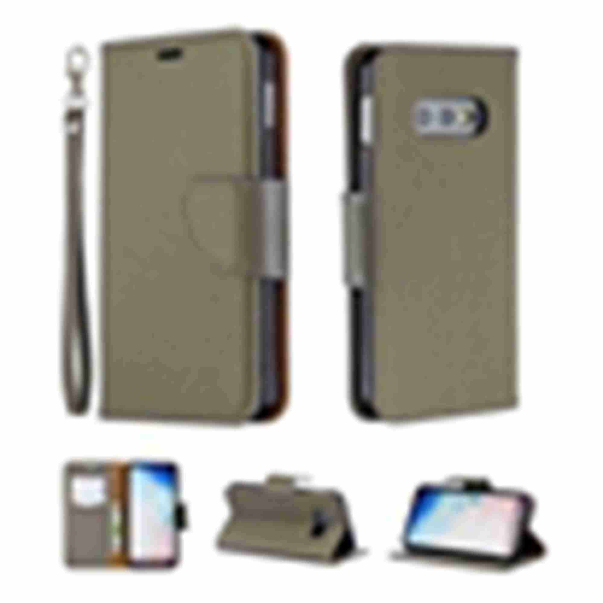 For Samsung Galaxy S9,Dteck PU Litchi Leather Card Slots Wallet Case Flip Stand Cover With Handle Strap,gray