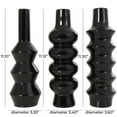 thumbnail image 3 of DecMode 3"W, 11"H Abstract Bubble Inspired Black Ceramic Vase with Varying Shapes, Set of 3, 3 of 10