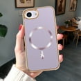 thumbnail image 2 of ELEHOLD Case for iPhone 16e, Glossy Magnetic Phone Case, Shockproof Slim Cover,Purple, 2 of 7