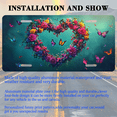 thumbnail image 3 of 1 Pcs 2D Flat License Plate Covers & Frames, Heartshaped Flower Wreath For Decorative Front, Waterproof For Decoration Aluminum License Plate Covers & Frames Cover For Men Women, 12" X 6", 3 of 7