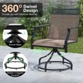 thumbnail image 3 of Yardi Yard 2 Pieces Patio Swivel Dining Chairs, Dining Chairs Set of 2 with Heavy-duty Metal Frame and Armrests, Dining Chairs for Outdoor as Garden, Patio, Brown, 3 of 4