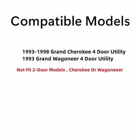 Driver Left Side Rear Door Window Door Glass Compatible with Jeep Grand Cherokee/Grand Wagoneer 1993-1998 Models