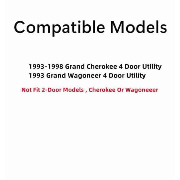 Driver Left Side Rear Door Window Door Glass Compatible with Jeep Grand Cherokee/Grand Wagoneer 1993-1998 Models