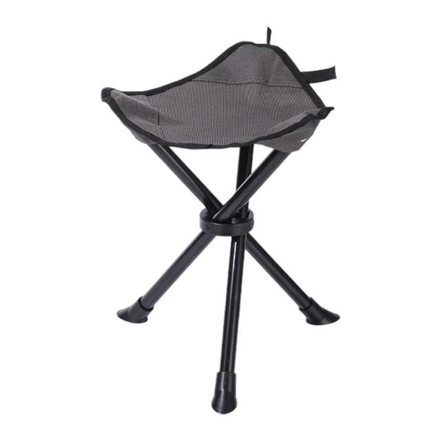 Taburete de camping compacto y plegable con trípode para acampar, viajar y hacer senderismo. sin correa
