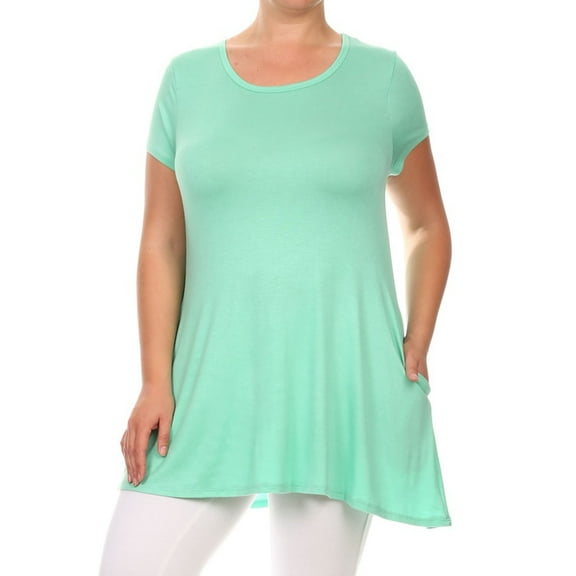 Women's Casual Plus Size Solid Color Blouse Tunic Top Shirt