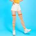 thumbnail image 3 of CHUNTIAN Sox Womens Striped Thigh High Socks Novelty Colorful Over The Knee High Socks Girls Long Stockings Costume Cotton, 3 of 8