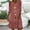 A0374-Red, variant on QUINDOS Summer Dresses for Women 2025 3/4 Sleeve V-neck Casual Sundress Sun Dresses Print Mini Knee Length Dresses for Women
