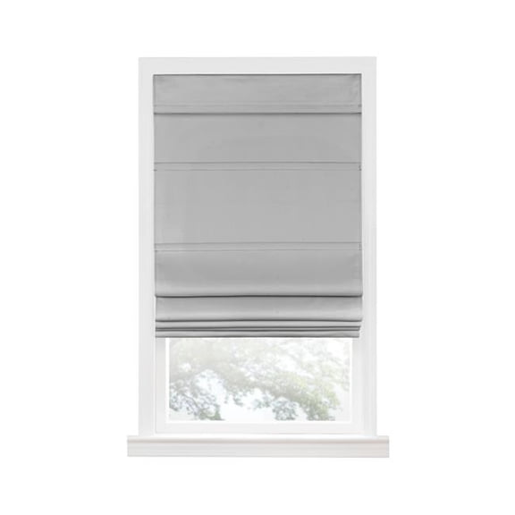 31 x 64 in. Cordless Blackout Roman Window Shade, Grey