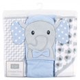 thumbnail image 2 of Hudson Baby Infant Boy Cotton Rich Hooded Towels, White Dots Gray Elephant, One Size, 2 of 5