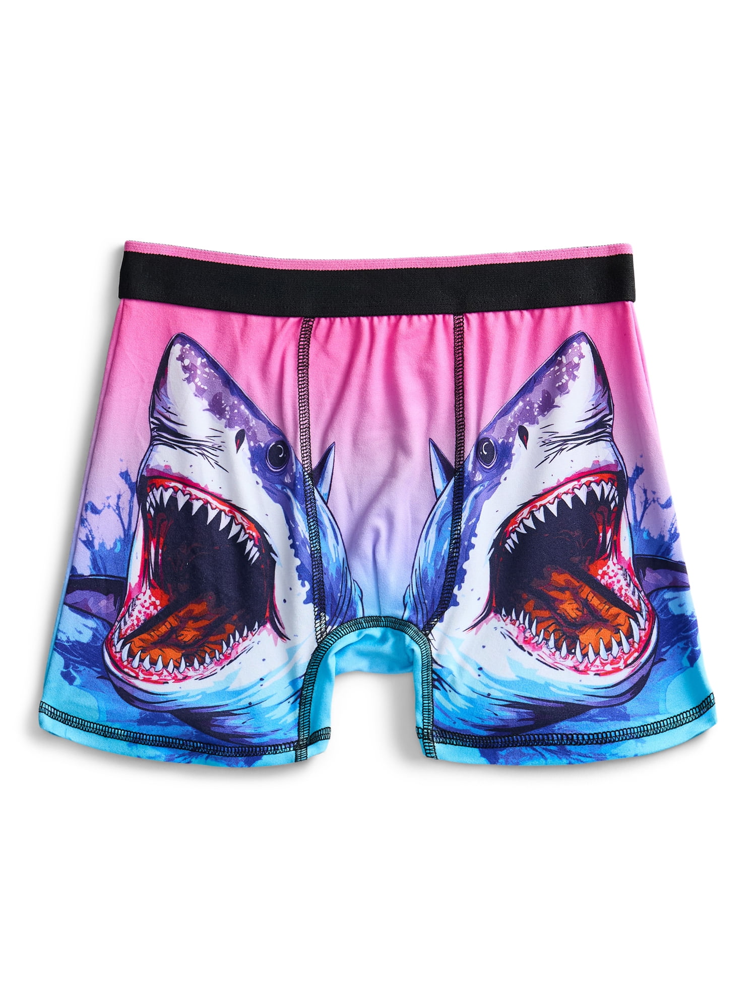 Wonder Nation Boys Underwear Shark Print Boxer Briefs, 4-Pack, Sizes S-XL