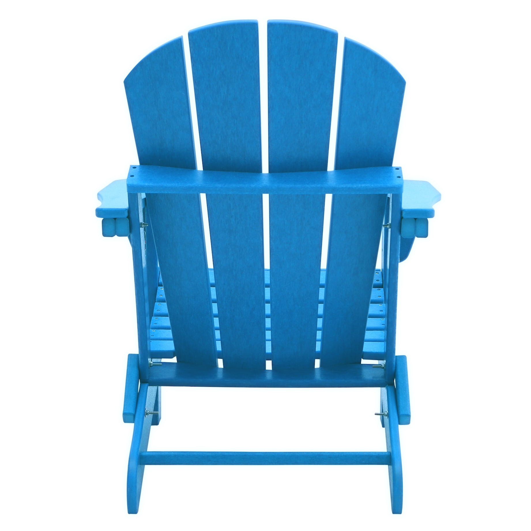 BRAXTON Outdoor Patio Folding Poly Adirondack Chair (Set of 2), Pacific Blue