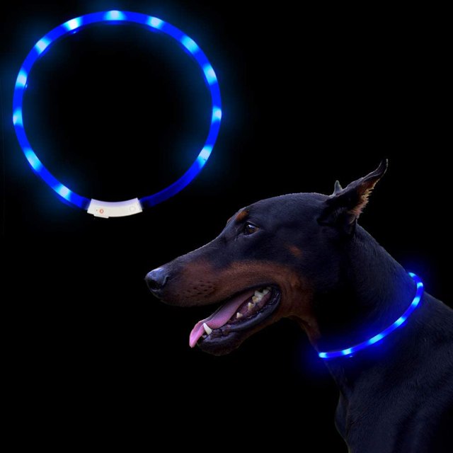 LED Dog Collar Light Tube Dog Collar 70 cm USB Rechargeable 3 Modes