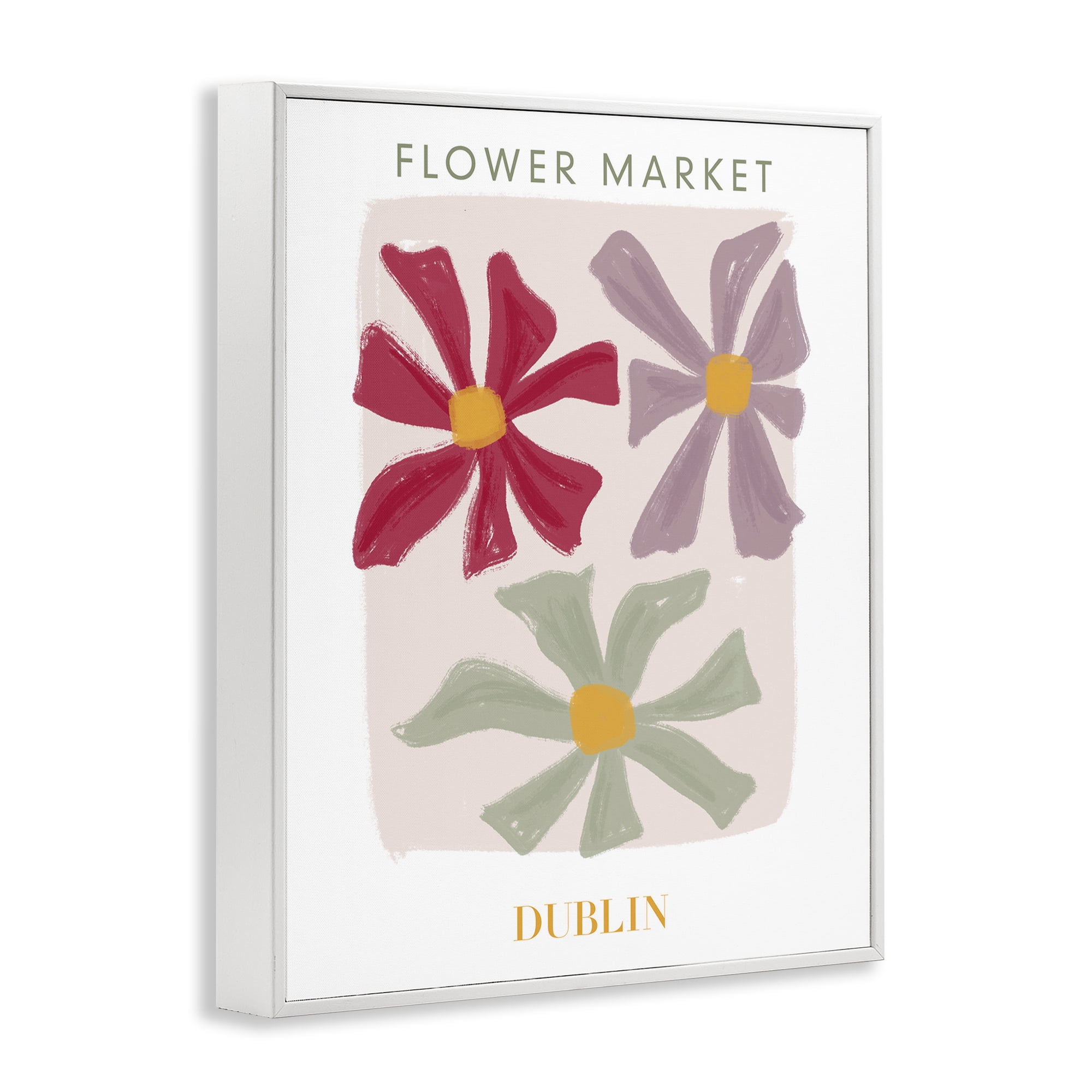 Stupell Industries Muted Dublin Flower Market White Framed Giclee Art, design by Lucille Price