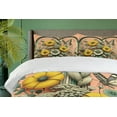 thumbnail image 4 of Ambesonne Boho Duvet Cover Set, Spring Greenery Witch Moth Art, Calking, Salmon Green Mustard, 4 of 5
