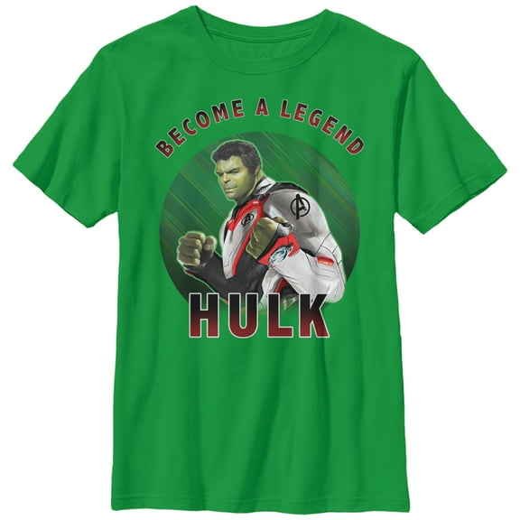 Boy's Marvel Avengers: Endgame Hulk Legend  Graphic Tee Kelly Green Small