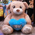 thumbnail image 2 of Pelucheria Oso Rechoncho Beige LOVE con corazon Azul, 2 of 5