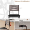 thumbnail image 4 of Set of 4 bar stools faux leather forrado bar sillas con back footrest y thick cushion counter-height para kitchen island in apartment gray, 4 of 7