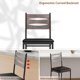 thumbnail image 4 of 2-piece bar stools set: faux leather forrado, de madera bar sillas con back, footrest, y thick cushion - counter height para kitchen island o apartment (gris), 4 of 7