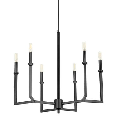 Quorum International 6174-6 Merrick 6 Light 25" Wide Candle Style Chandelier - Black