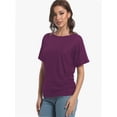 thumbnail image 6 of Womens Casual T Shirts Dolman Short Sleeve Shirts Boat Neck Ruched Tops Summer Lightweight Clothes, 6 of 6