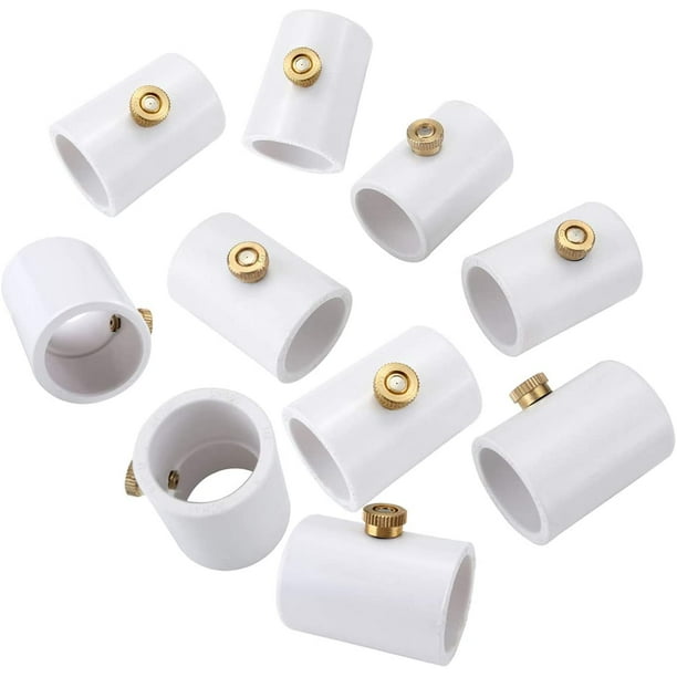 1/2 Inch PVC Coupling with Brass Mist Nozzle 10 Pcs PVC Split Section
