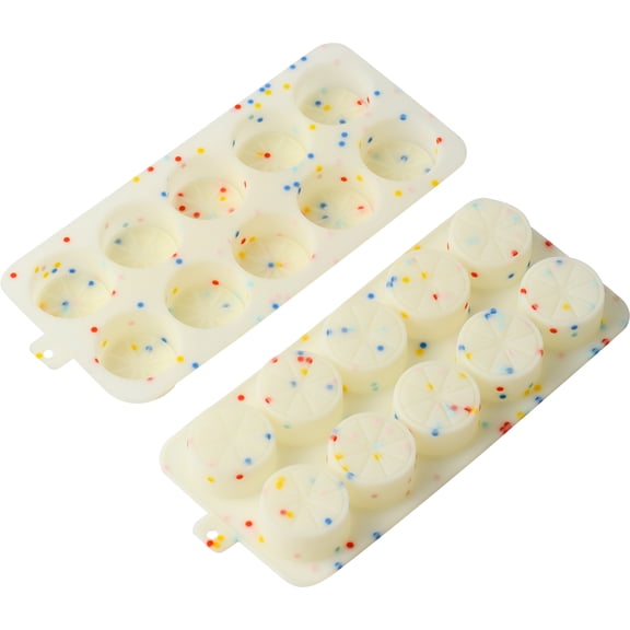 Cook with Color 2-Piece Silicone Ice Cube Tray Set, Flexible & Easy-Release Molds in Lemon Shape
