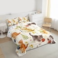 thumbnail image 3 of jejeloiu Cute Pet Cat Twin Comforter Sets,Colorful Cute Floral Bedding Set For Animals Lover Reversible 2pcs, 3 of 8