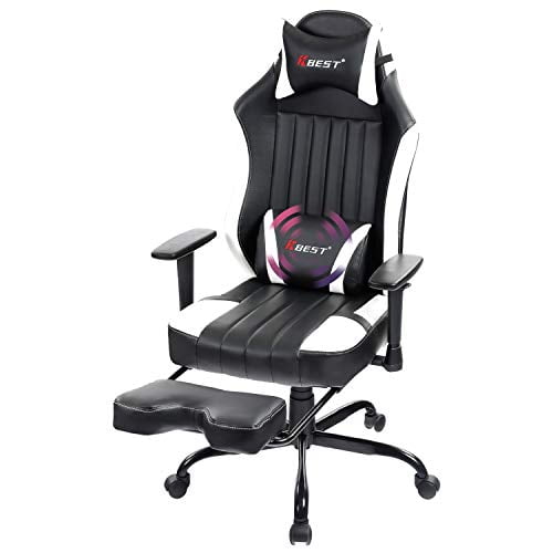 KBEST Massage Reclining Gaming Chair Adjustable Arms, Back Angle and