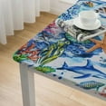 thumbnail image 5 of HAOXIT Marine Animals Square Star Bottle Ship Table Cloth Polyester s for Home Decor, Parties, Picnic 46*46, 5 of 8