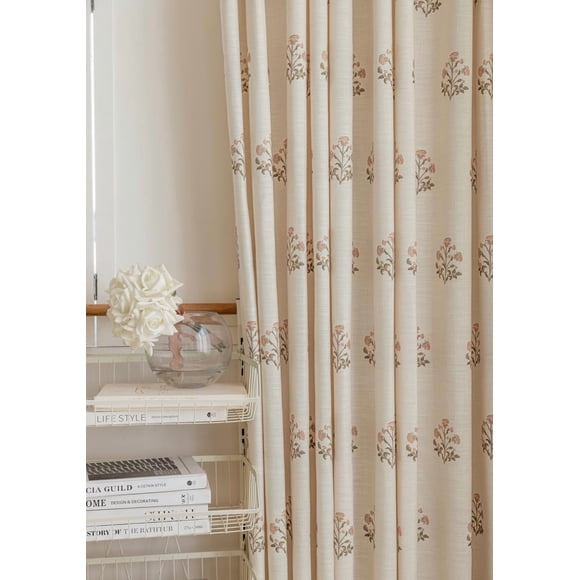 Cortinas plisadas en mezcla de lino, 30 x 240 cm, 2 paneles