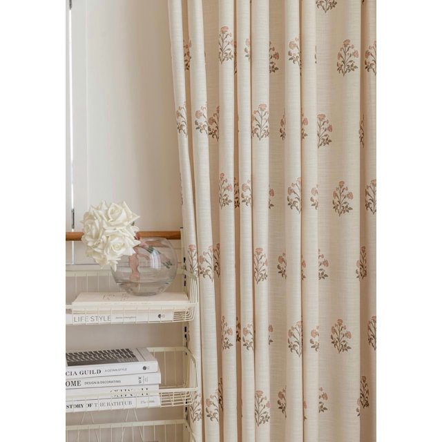 Cortinas plisadas en mezcla de lino, 30 x 240 cm, 2 paneles