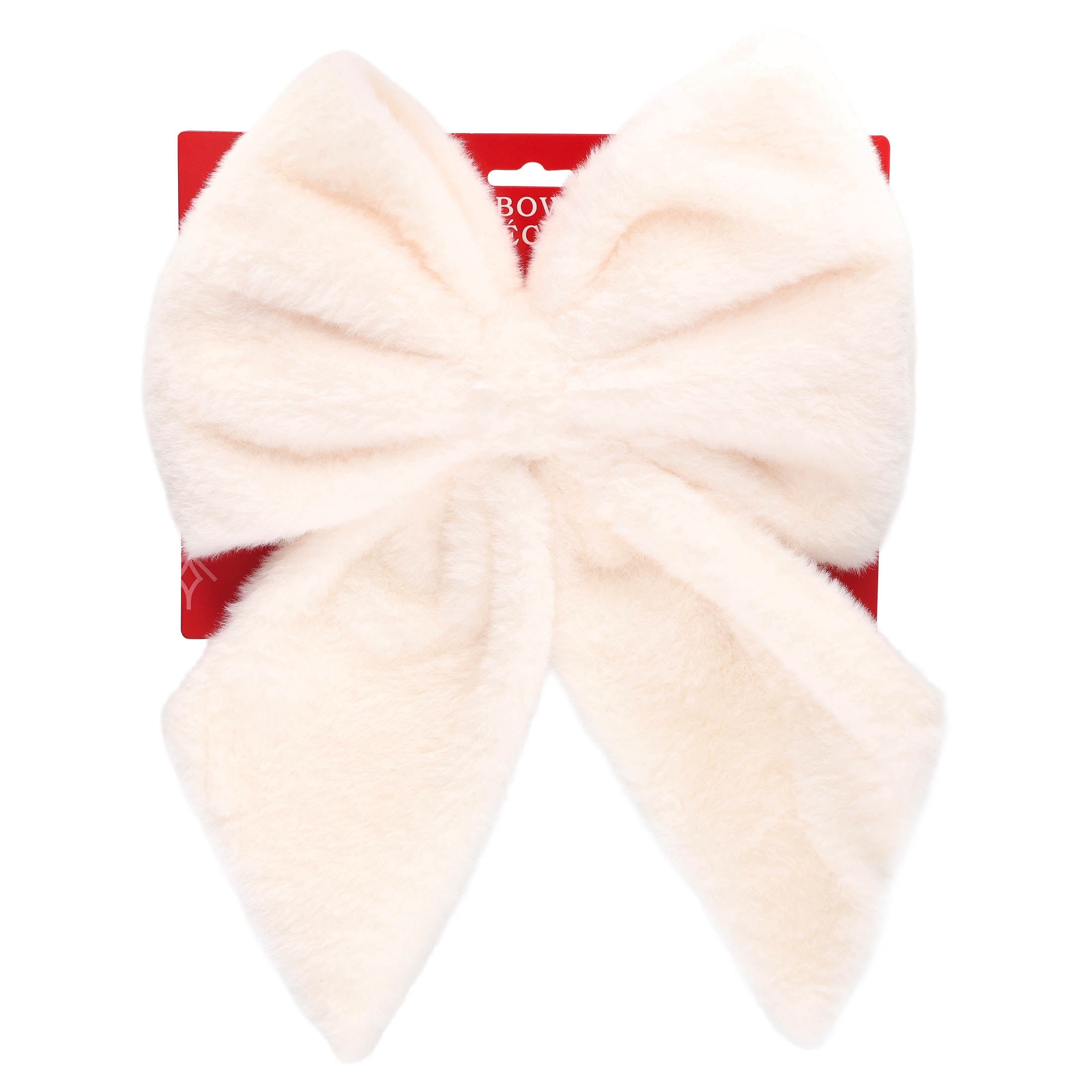 White Faux Fur Decorative Christmas Bow, 14", by Holiday Time