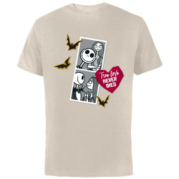 Tim Burton’s The Nightmare Before Christmas Jack Sally Heart - Short Sleeve Cotton T-Shirt for Adults - Customized-Natural