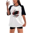 thumbnail image 1 of Birdeem Mode Femme Été Col Rond Loisirs Manches Courtes Imprimé Baseball, 1 of 4