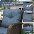 thumbnail image 4 of SHGJ&SOFT 3 Piece Patio Furniture Set, 2 Outdoor Swivel Rocking Chairs with Side Table, Thick Cushions Wicker Glider Chairs, All-Weather Brown Rattan Bistro Set for Porch, Deck, Pool (Blue), 4 of 13