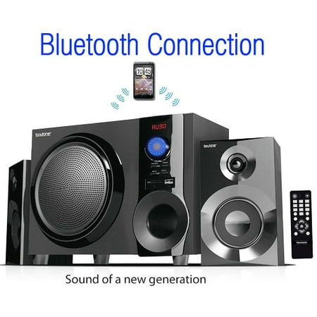 Boytone BT-210FB Wireless Bluetooth 2.1 Multimedia Speaker System FM Tuner, MP3 Playback USB/SD (The Best 2.1 Speaker System)