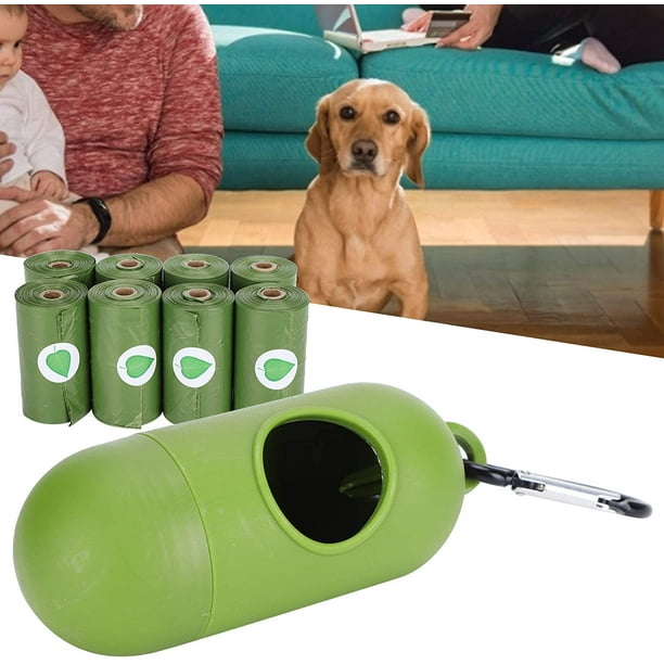 Waste Bag 8 Rolls Pet Scented Thick and Durable Trash Cleaning Bag for Pets Green
