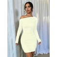 thumbnail image 4 of Women'S Off-The-Shoulder Long-Sleeved Ruffled Bodycon Cocktail Mini Dress XL, 4 of 10