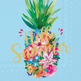 thumbnail image 2 of Boston International IHR 3-Ply 20-Count Cocktail Beverage Paper Napkins, 5 x 5-Inches, Hello Summer Blue, 2 of 3