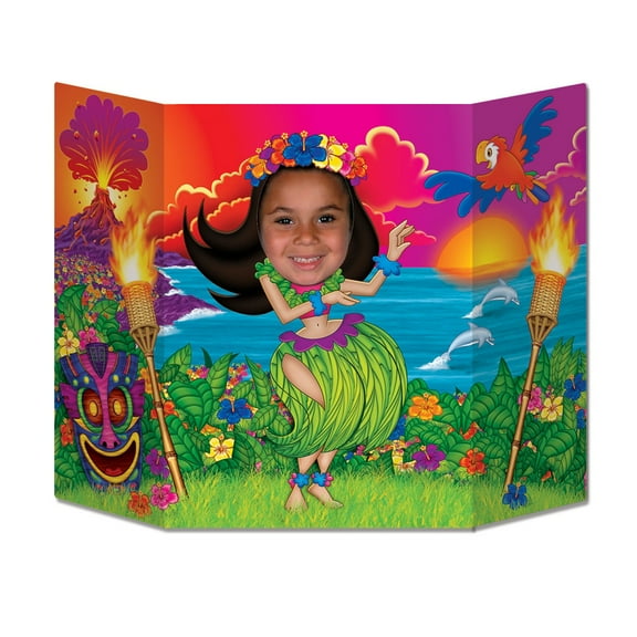 Pack of 6 Vibrantly Colored Luau Female Hula Dancer Photo Prop Decors 37"