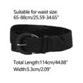 thumbnail image 3 of INSPIRE CHIC Women's Woven Waist Belts Dress Metal Buckle Wide Braided Belts Black 114cm, 3 of 4