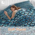 thumbnail image 4 of Queen 4 Piece Bedding Set Blue Moroccan Abstract Plaid Soft Breathable Duvet Cover and Pillowcase, Watercolor Gradient Color Block Duvet Cover Set Bed Sheets for Bedroom Dormitory Guest Room, 4 of 9