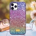 thumbnail image 2 of for iPhone 12 Women Girl Glitter Diamond Sequins Case Luxury Bling Gradient Rainbow Sparkle Rhinestone Soft Silicone Rubber Protective Cover Case for iPhone 12 6.1" Blue, 2 of 4