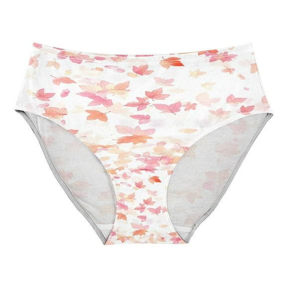 Women's Underwear Pink and Orange Leaves Hipster Panties Underwear for women, Small